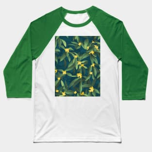 Loquat medlar flower in Autumn // pattern // dark background Baseball T-Shirt